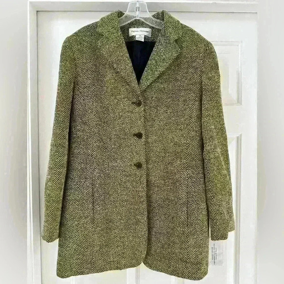 Rena Rowan VTG New Houndstooth Wool Blend Blazer Jacket Sz 14 Women Button Front - Picture 1 of 8